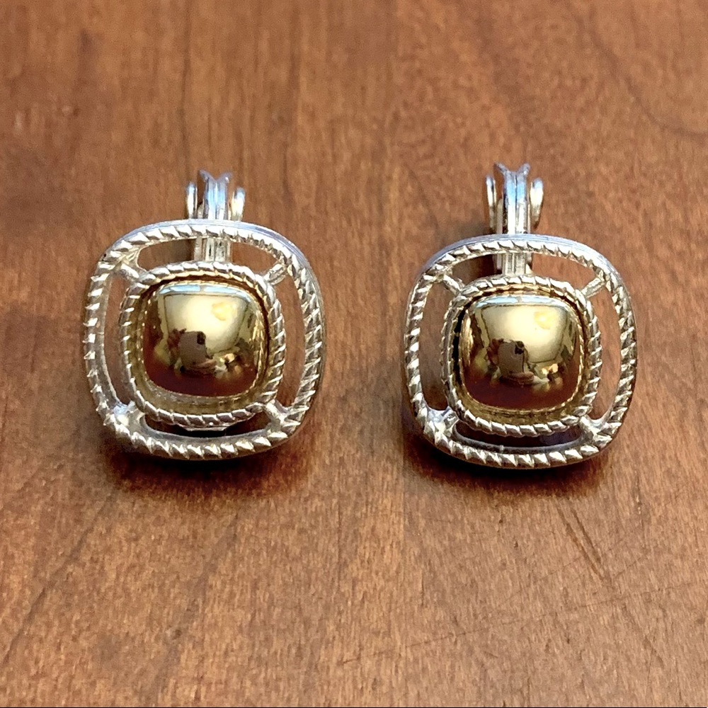 HMN Two Tone Clip On Earrings